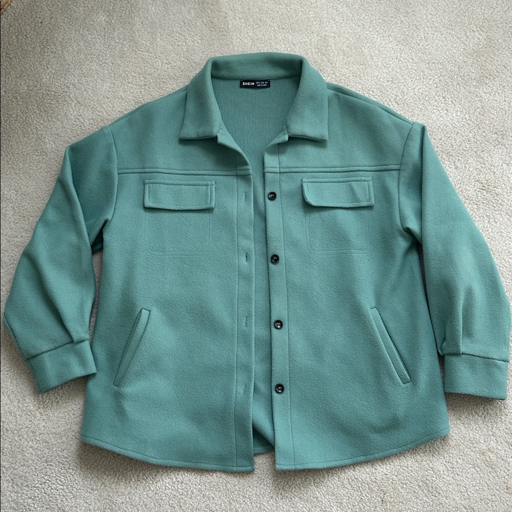 Sage Green Oversized Shacket – Size S